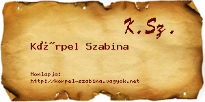 Körpel Szabina névjegykártya